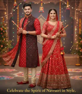 New Couple Google Gemini Navratri Garba Look Ai Photo Editing Prompts